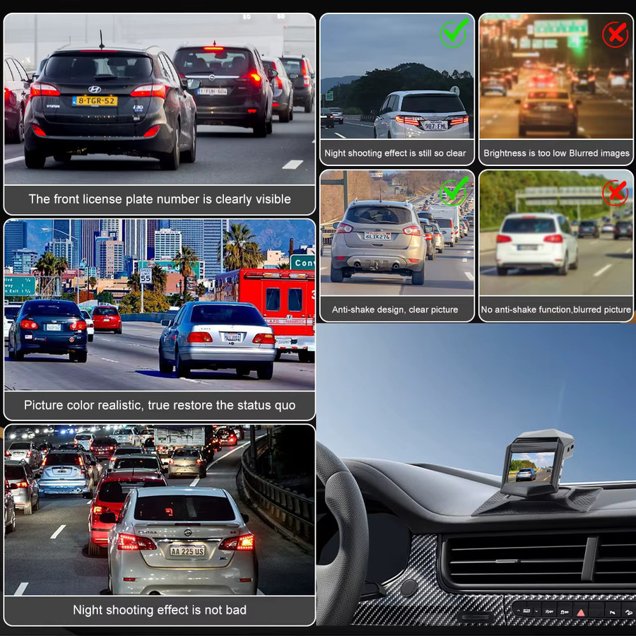 Eye4U Auto Dashcam mit 4K HD Auflösung, 170 Grad Weitwinkel und Nachtsicht, Schwarz - Bild 2