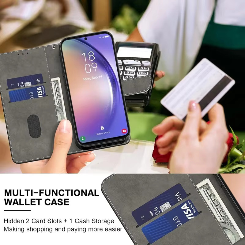 KL-Boutiques Flip-Case Brieftasche mit bemaltem Muster für Honor Magic7 Pro, Magic6 Lite, Magic5 Pro und Magic4 Lite - Bild 2