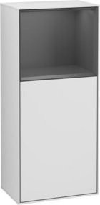 Villeroy & Boch Finion Seitenschrank mit LED-Wandbeleuchtung und Glastüren, Weiß, B: 41,8 cm, H: 93,6 cm - Bild 1