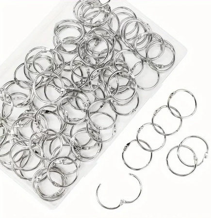 Silberne Ringbuchringe aus Metall für Karteikarten und Lernkarten