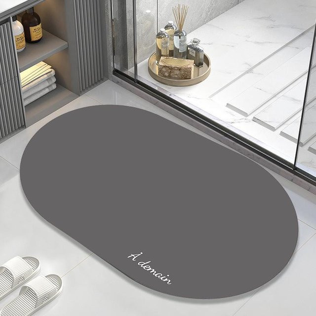 Saugfähige Kieselgurmatte für das Badezimmer von Yiran Furniture, rutschfeste Fußmatte aus Polyester in verschiedenen Farben, B/T: 90 x 60 cm - Bild 1