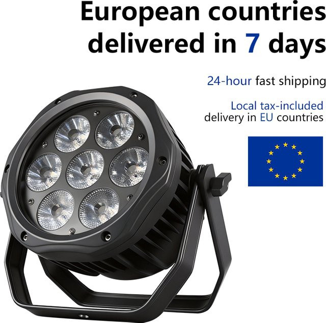 AICPOSE 6-in-1 LED Par-Licht, Wasserdichtes RGBW DMX Effektlicht für professionelle Bühne, DJ und Outdoor-Einsatz, Schwarz - Bild 1