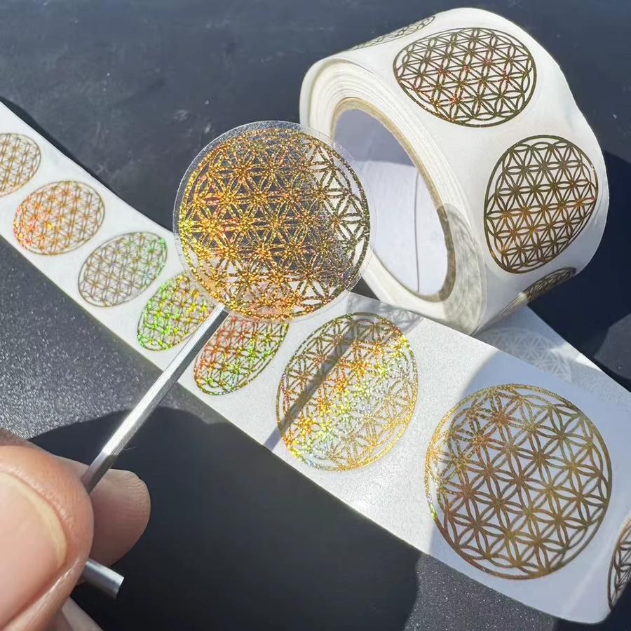 1000 Stück Blumen des Lebens Aufkleber in Multicolour, 2 Rollen holografische runde Siegelaufkleber für Scrapbooking, Tagebücher und DIY-Projekte - Bild 3