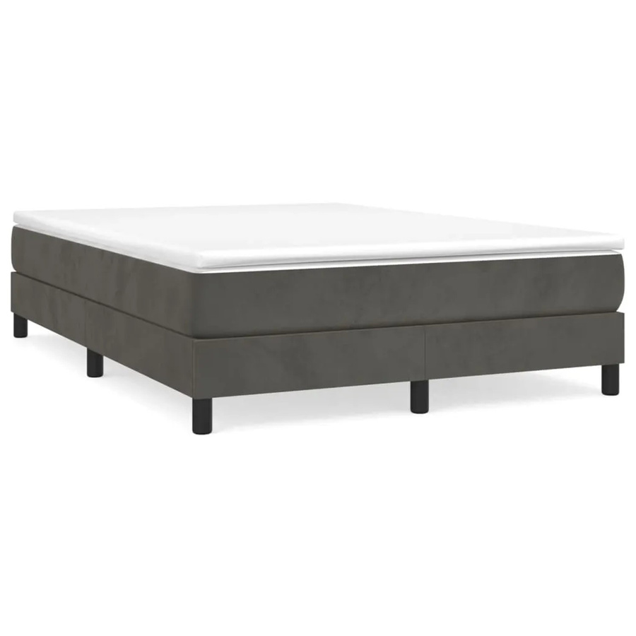 vidaXL Boxspringbett mit Matratze in Grau aus Samt, Hybrid-Design mit Taschenfederkern, B/T/H: 140 x 200 x 25 cm - Bild 2