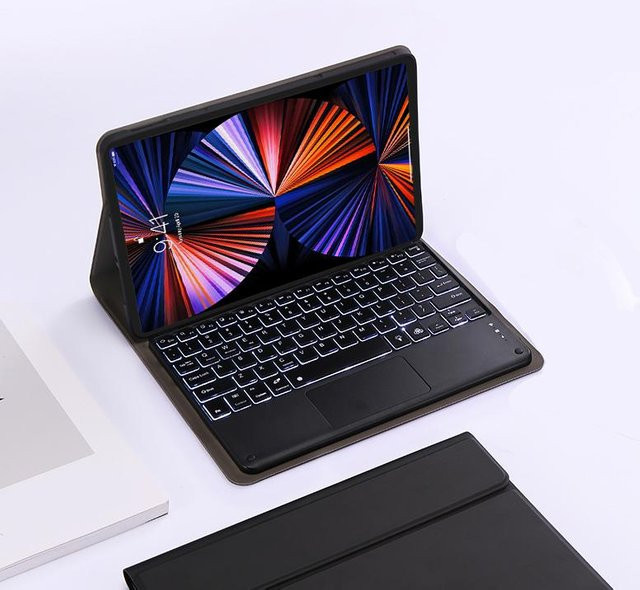 Magnetische Tastatur-Hülle für Honor Pad X8A 11 Zoll mit Hintergrundbeleuchtung und Touchpad in Schwarz - Bild 1