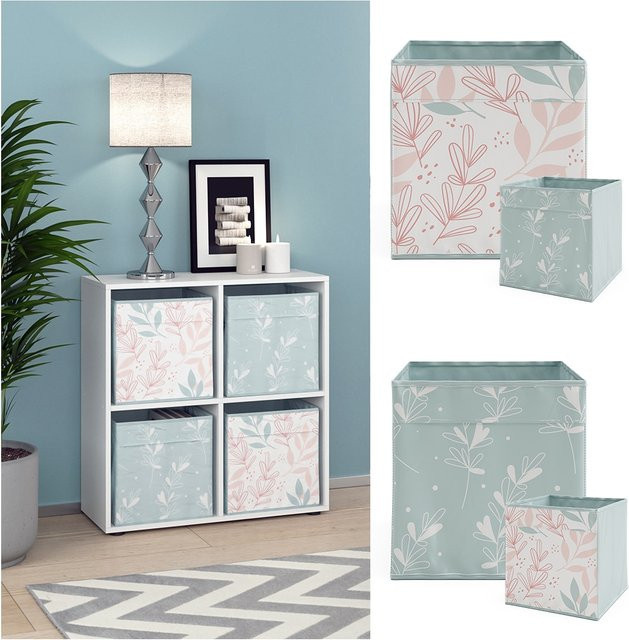 Vicco Tetra Würfelregal Standregal in Weiß mit 4 Fächern, B: 73 cm, H: 72 cm - Bild 1