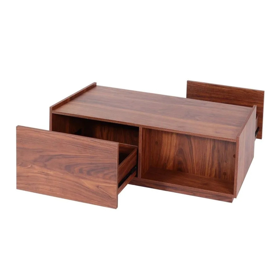 Couchtisch MCW J78 in Walnuss-Optik mit Schublade, modern und rechteckig, B/T/H: 110 x 50 x 40 cm - Bild 3