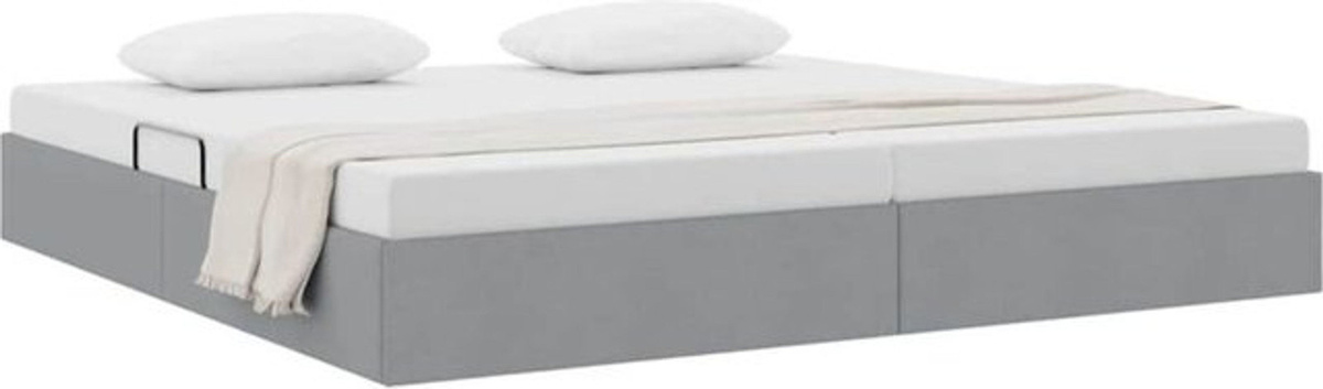 Polsterbett vidaXL mit Kopfteil aus Stoff in Grau, B/T/H: 200 x 200 x 23,5 cm - Bild 1