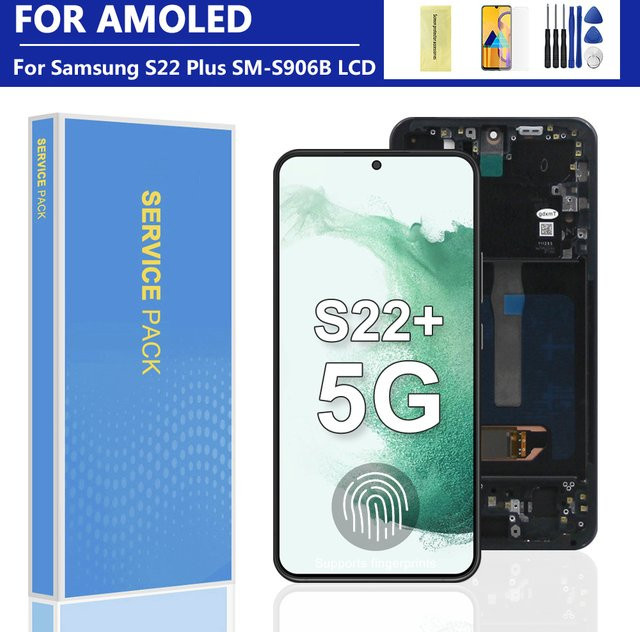 Samsung AMOLED LCD Display mit digitalem Touchscreen für S22 Plus 5G (SM-S906B), 6.6 Zoll, Schwarz - Bild 1