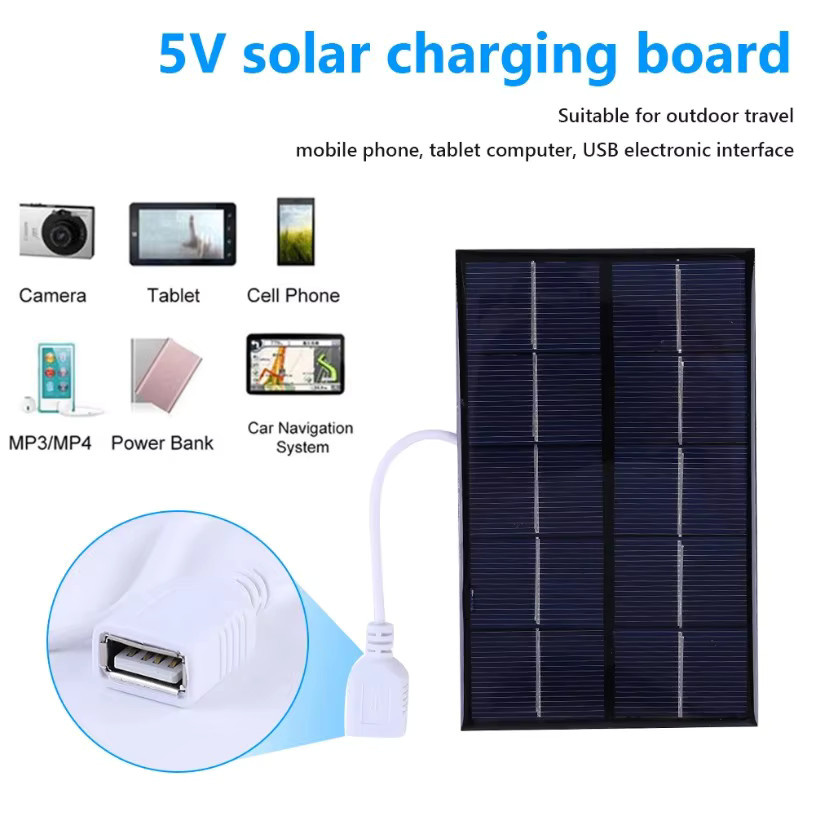 VIKEFON Solarladepanel 5W 5V Polysilizium USB Solarpanel in Schwarz für die Aufladung von Akkus und Telefonen beim Outdoor-Camping - Bild 5