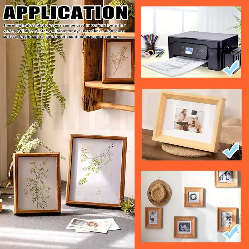 100 Blatt glänzendes Fotopapier für Tintenstrahldrucker, Weiß, B: 8,9 cm x H: 12,7 cm, 230 g/m2 - Bild 3