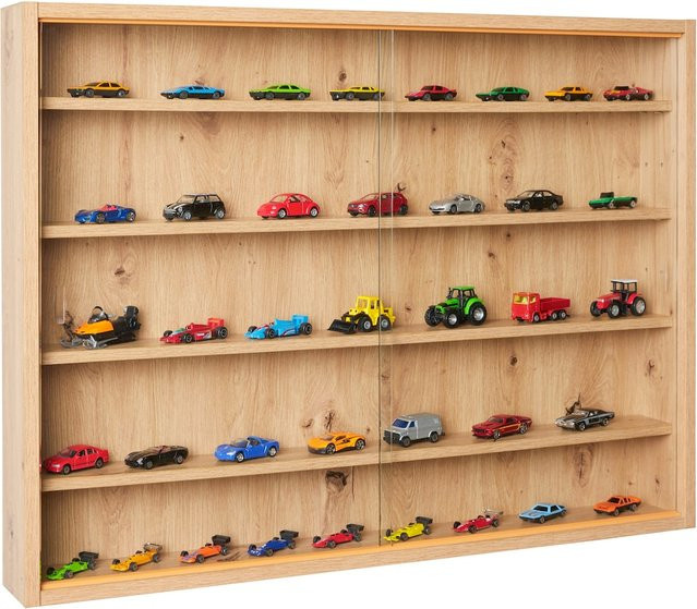 Inter Link Sammlervitrine Collecty Wandregal mit Glastüren in Eiche Artisan Nachbildung, Braun - Bild 1