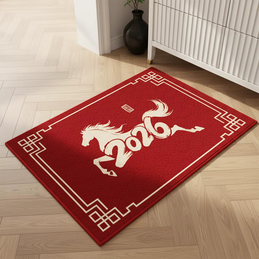 VIKAMA Fußmatte Jahr des Pferdes Chinesische Neujahrsdekoration Rot B: 60,0 cm, T: 40,0 cm - Bild 4