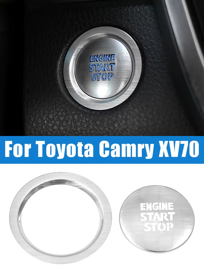 YaLumei Zierblende Ringabdeckung für Toyota Camry XV70 (2018-2023) Start-Stopp-Knopf Aufkleber in Silber - Bild 3