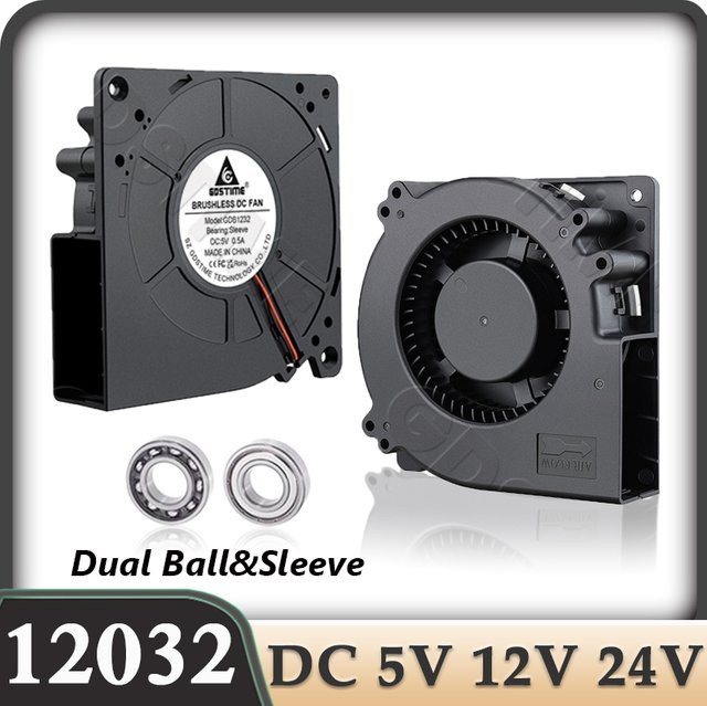 Gdstime 12032 Radiallüfter PWM Turbo-Gebläse mit USB-A Anschluss, Schwarz, B/H: 120 x 32 mm - Bild 1