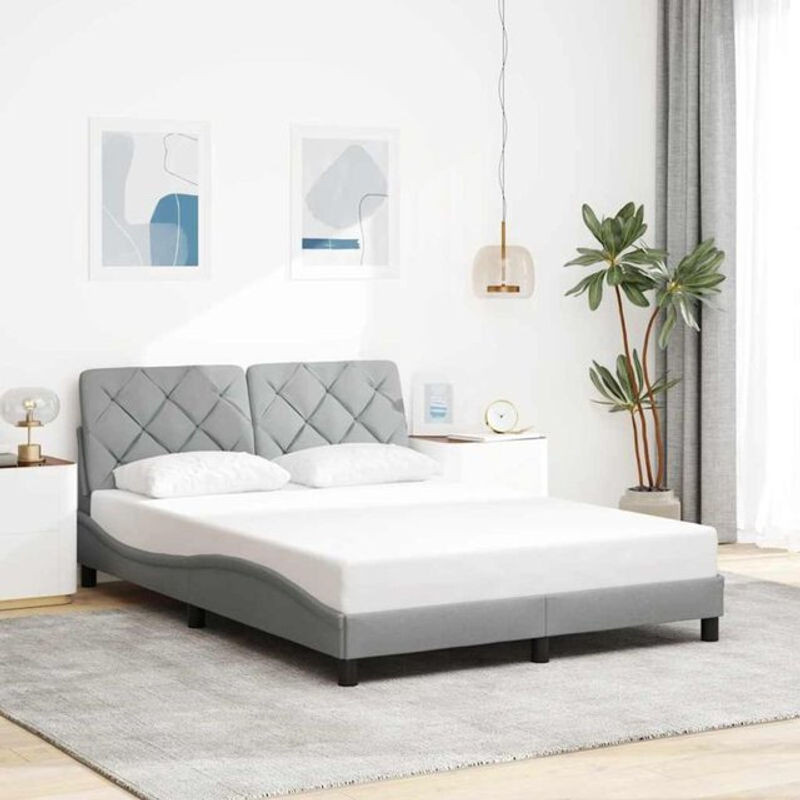 Modernes Polsterbett von vidaxl in Grau aus Stoff und Metall, B/T: 120 x 200 cm - Bild 1
