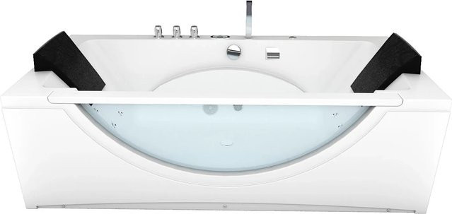 AcquaVapore Whirlpool Badewanne W81R-B-SC in Weiß mit Radio und Farblicht, B/T/H: 180 x 90 x 55 cm - Bild 1