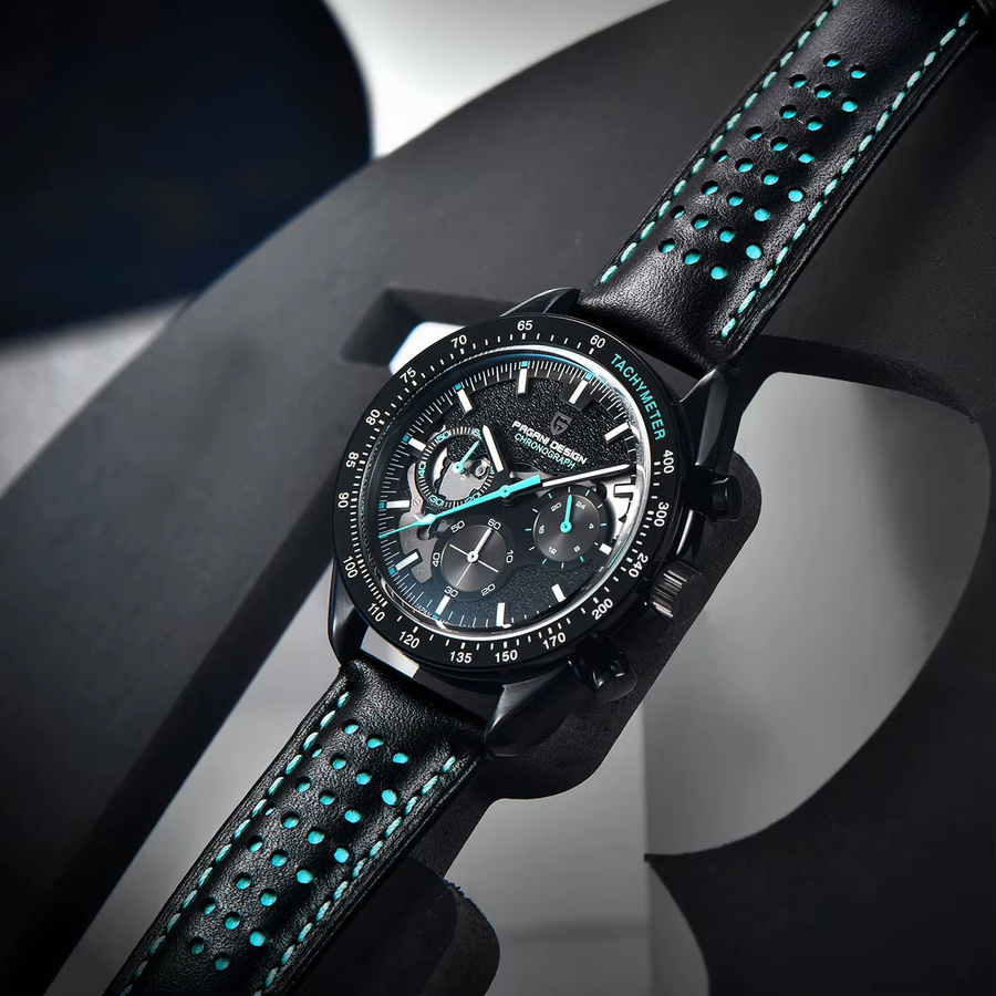 PAGANI DESIGN Chronograph, Quarz, Edelstahl, Schwarz, Herren - Bild 2