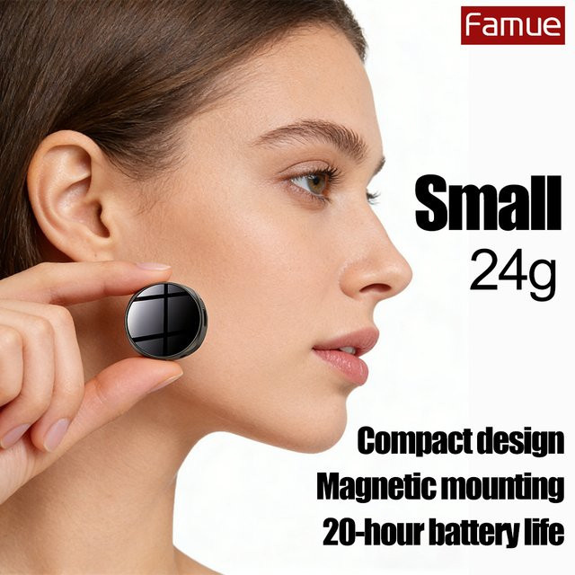 Famue Magnetischer Mini-Sprachrekorder mit HD 360° Surround-Sound, 90 dB Rauschunterdrückung und 1536 KB/s in Schwarz - Bild 1