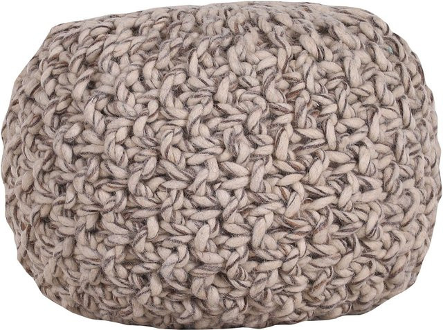 Hocker COTTON BALL in Beige aus Baumwolle, B/T/H: 45 x 45 x 50 cm - Bild 1