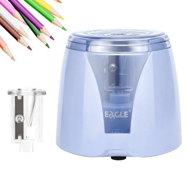 EAGLE Elektrischer Bleistiftspitzer in Blau, Automatischer Desktop-Spitzer mit austauschbarer Klinge für 6-8mm Bleistifte - Bild 1