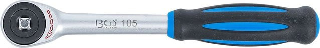 BGS Umschaltknarre mit Drehgriff und 1/4 Zoll Außenvierkant aus Chrom-Vanadium in Silber - Bild 2