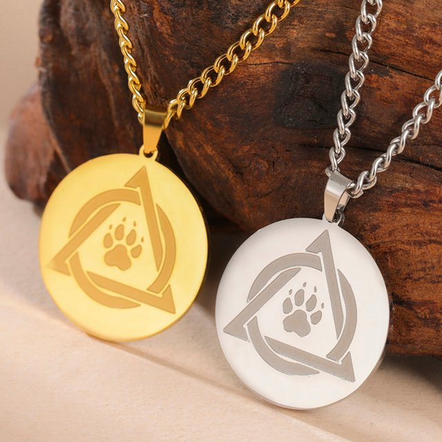 Dawapara Halskette, Therian Symbol, Edelstahl, Vintage, Herren - Bild 1