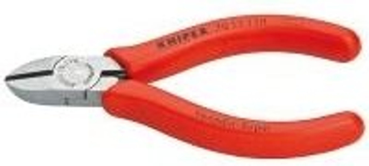 Knipex Seitenschneider mit Facette aus Chrom-Vanadium in Rot, 110 mm - Bild 3