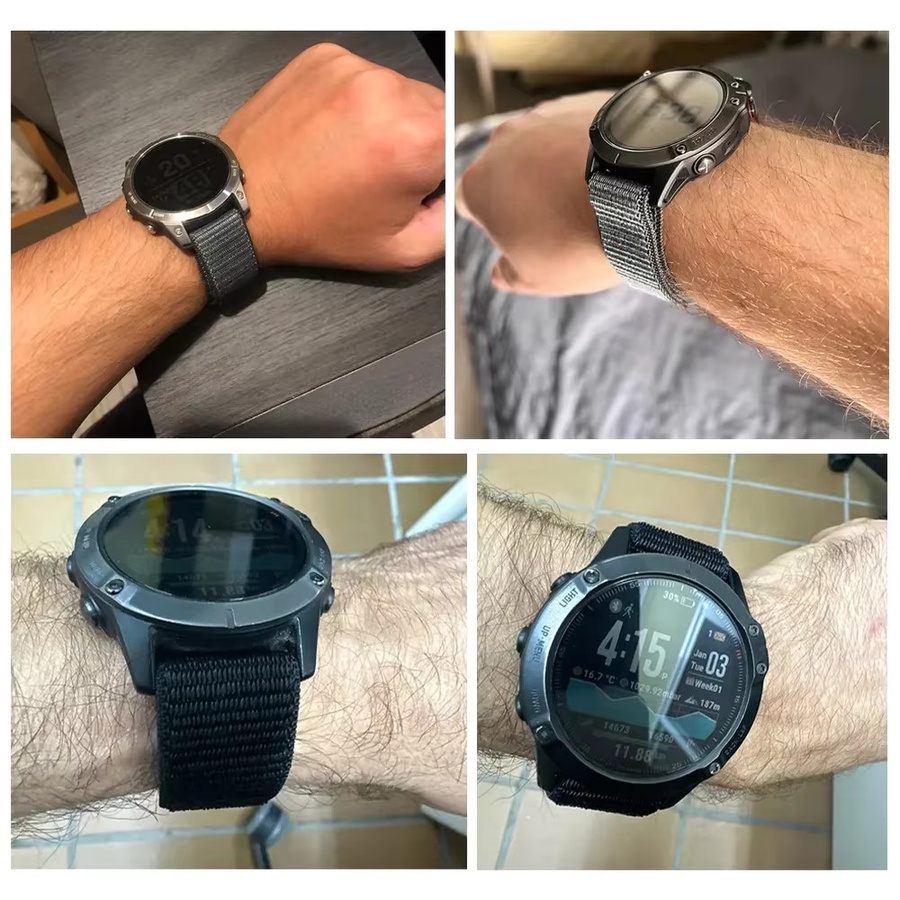 Uhrenarmband Nylon, Schwarz, Unisex - Bild 3