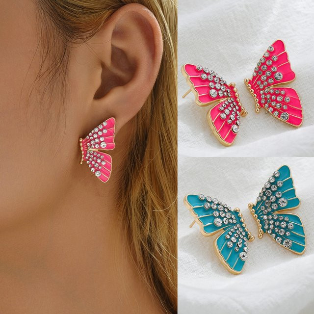 Erpels Ohrstecker Schmetterling, Kristall, Gold, Damen - Bild 1