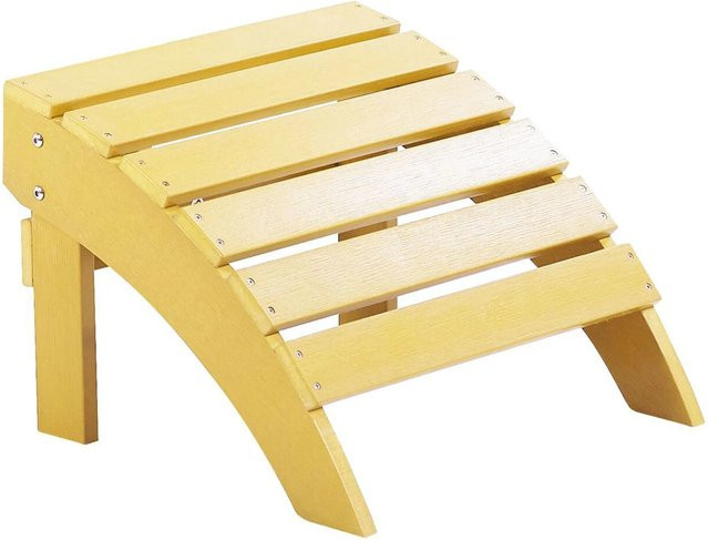 Beliani Fußhocker Gelb Retro B: 50 cm, T: 43 cm, H: 34 cm - Bild 1