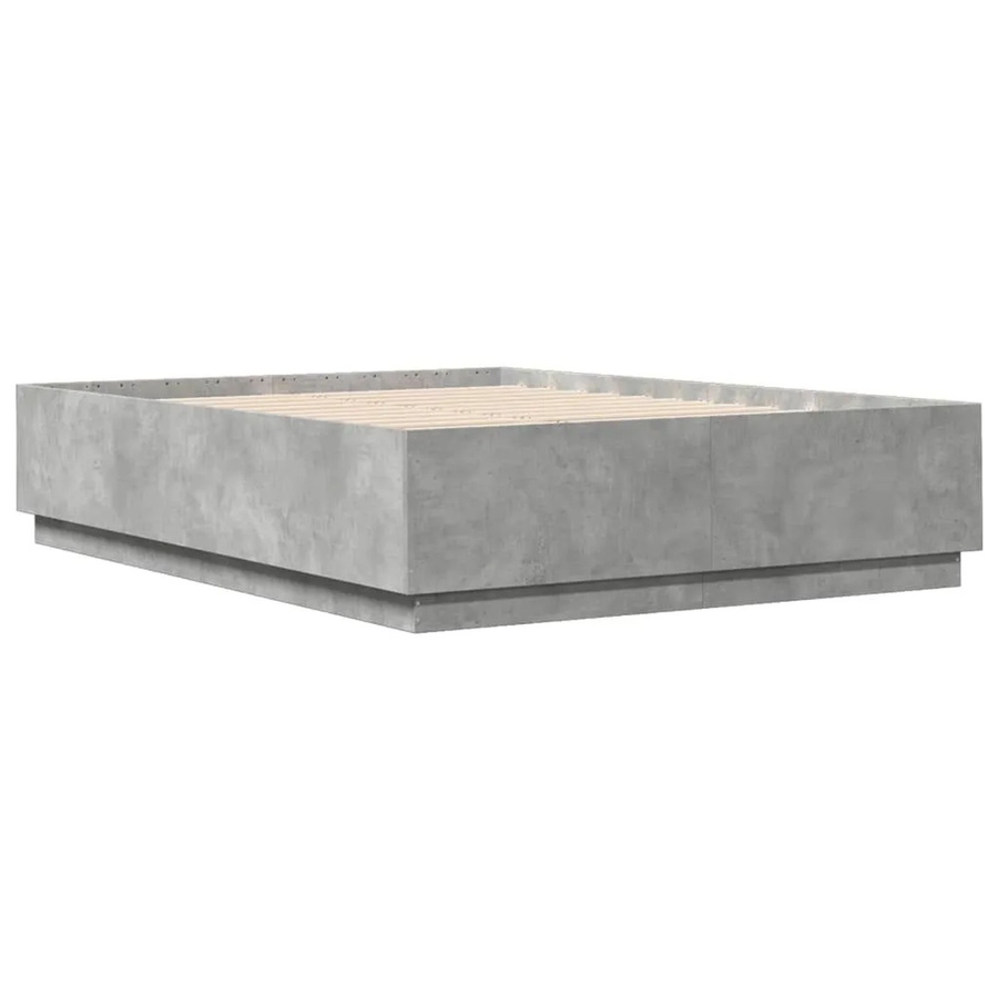 vidaXL Bettgestell modern in Betongrau aus Holzwerkstoff B: 160 cm, T: 200 cm, H: 40 cm - Bild 2