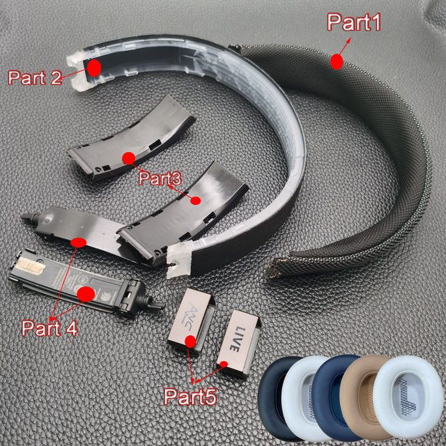 JBL Live 650 BTNC Ersatzteil-Set in Schwarz mit Kopfbandhalterung, Ohrpolstern und Hülle - Bild 1