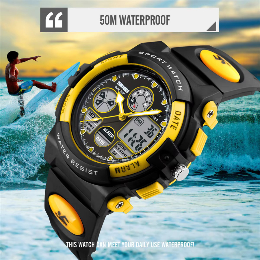 SKMEI Armbanduhr Kinder, Digitaluhr, Blau, Kunststoff, 5 Bar Wasserdicht - Bild 1