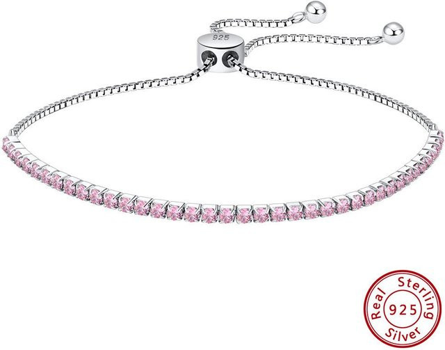 Tennis-Kette 925 Silber, Blauer Zirkonia, Damen - Bild 1