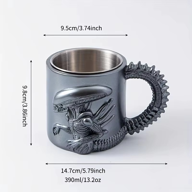 Xenomorph Alien Kaffeebecher von PGY in Schwarz mit 3D-Design aus Edelstahl - Bild 2