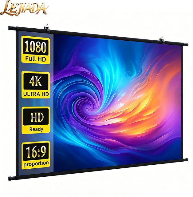 LEJIADA Projektorleinwand 16:9 Wandmontage mit 4K UHD Lichtabweisung für Heimkino in 60/84/100 Zoll - Bild 1