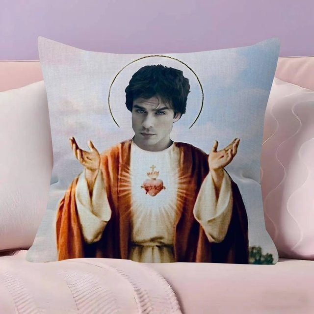 Lucky starfish HOME Damon Salvatore Der Vampir Dekorative Kissenhülle aus Polyester, Mehrfarbig, B/H: 30 x 30 cm - Bild 1