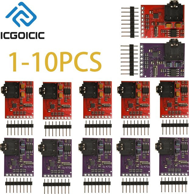 Si4703 FM-Radio-Empfänger-Modul mit RDS und I2C-Schnittstelle für Arduino, ESP32 und Raspberry Pi, Farbe: Lila - Bild 1