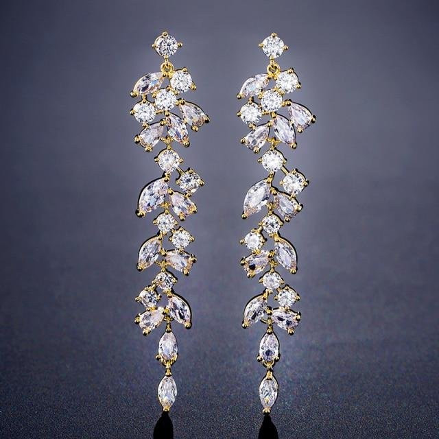 YIRAN Jewelry Ohrringe, Zirkonia, Silber, Gold, Damen - Bild 1