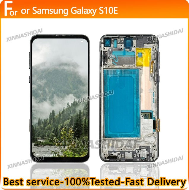 Samsung S10E LCD Display mit Touch Digitizer Montage in Schwarz - Bild 1