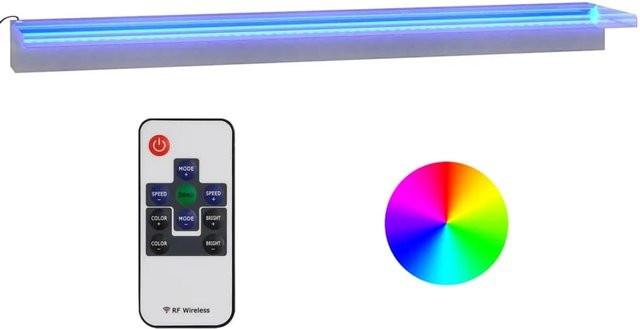 vidaXL Wasserfall-Element mit RGB LEDs aus Edelstahl in Silber, Breite: 108 cm - Bild 1