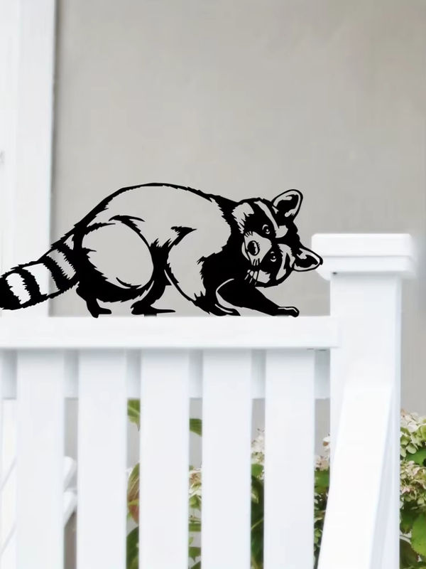 Hello young Garten Dekoration Waschbär aus Metall als Wandkunst und Pfahl für Hof und Rasen - Bild 4