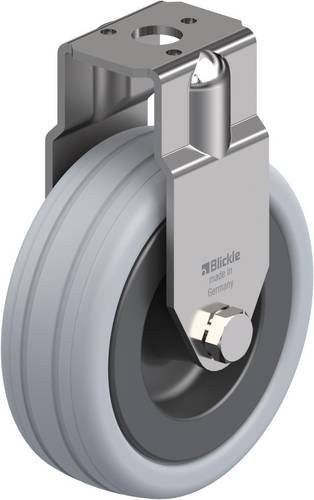 Blickle Bockrolle BRXA-VPA 75G aus Edelstahl in Schwarz-Grau mit 75 mm Rad-Durchmesser und 60 kg Tragfähigkeit - Bild 1