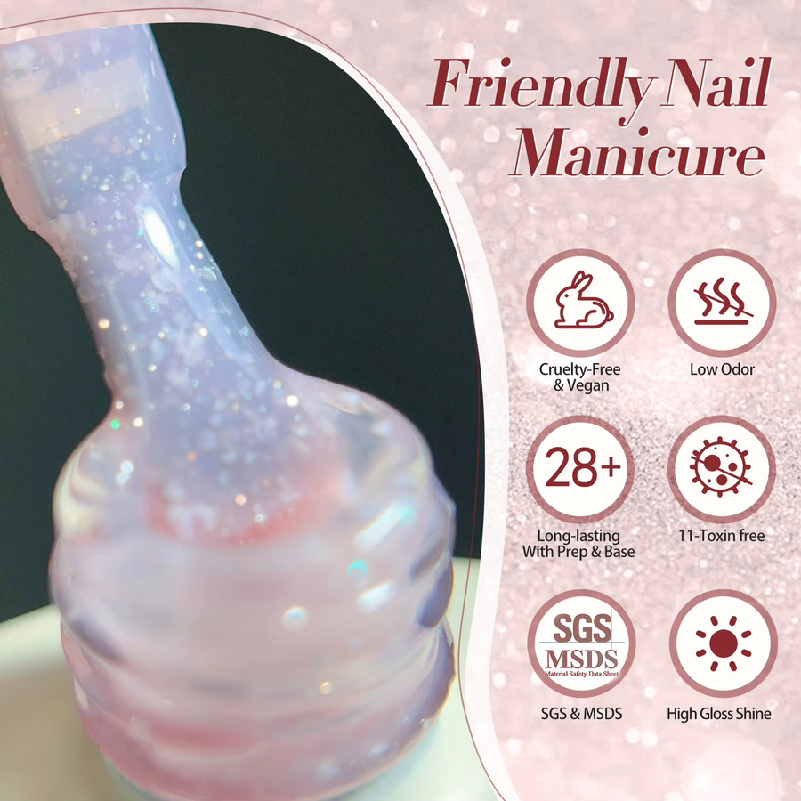 BORN PRETTY Snow Glitter Jelly Gel Polish, 10 ml, Schimmernd - Bild 3