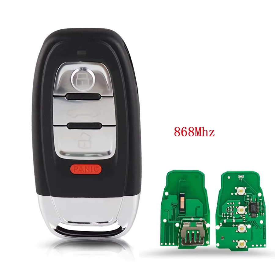 YIQIXIN Smart Remote Auto Schlüssel für Audi Q5 A4 A5 A6 A7 A8 RS4 RS5 S4 S5, 3/4 Tasten, 315/433/868 MHz, Semi Keyless, Schwarz - Bild 3