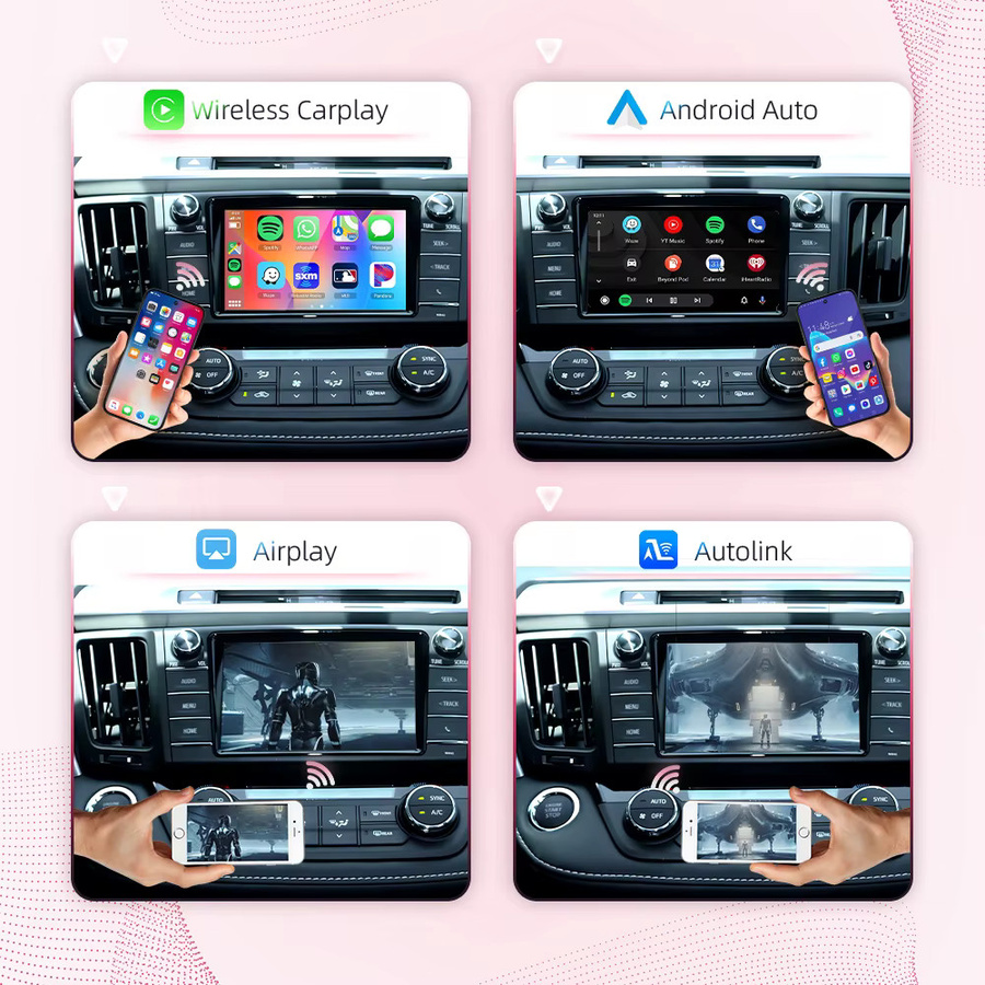 BONROAD Wireless CarPlay und Android Auto Interface-Modul für Toyota Touch2 & Entune 2.0 Systeme mit Bluetooth 5.0 und Mirrorlink Airplay in Schwarz - Bild 3