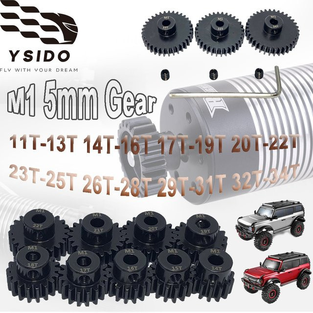 YSIDO Pinion-Motorgetriebe, 3-teiliges Set, Metall, Schwarz - Bild 1