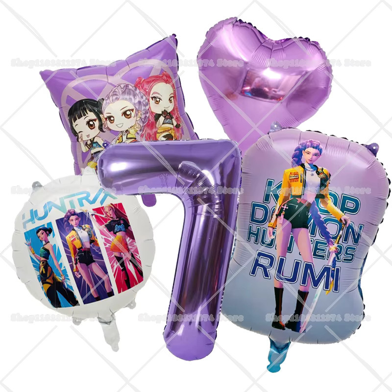 Bandai Anime Zahlenballons-Set für Geburtstagsparty-Dekoration mit runden und herzförmigen Ballons für Mädchen und Jungen - Bild 2