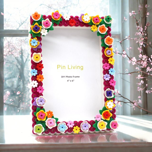 PinLiving DIY Baustein-Blumen-Bilderrahmen als Erinnerungsalbum für 4R und 5R Fotos, Mehrfarbig - Bild 1